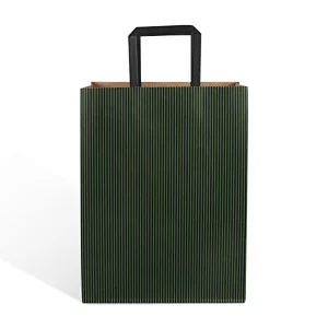 guangzhou manufacturer made brown flat handle kraft paper bag with logo