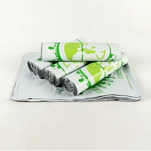 100% biodegradable white corn starch compostable mail courier mailing envelope packaging shipping post bag for delivery