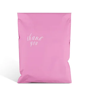 customized printed logo design  matt pink poly mailers courier envelope plastic packaging shipping bags for post