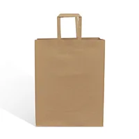 100% recyclable brown brand kraft paper shopping packaging bag with flat handle