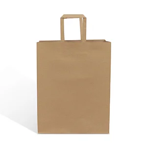 eco friendly brown brand kraft paper shopping bag packaging recyclable eco pouch for supermarket