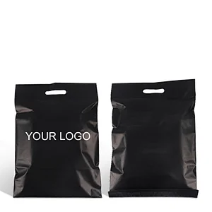 custom logo designer black poly mailers courier envelopes mail plastic packaging bag with handle