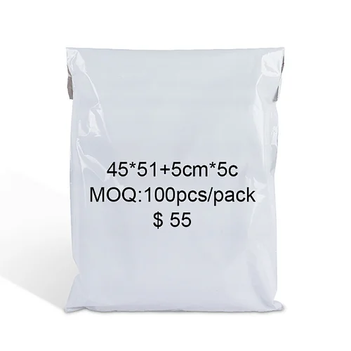 wholesale promotional white poly mailers courier mailing envelope plastic packaging bag for clothing