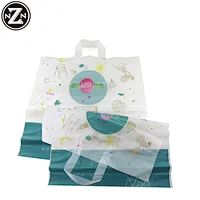 biodegradable soft loop handle plastic bag with custom logo shopping bag for clothing packaging