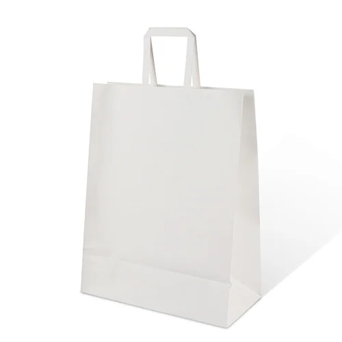 wholesale promotional brown kraft paper shopping bag flat handle kraft paper bag