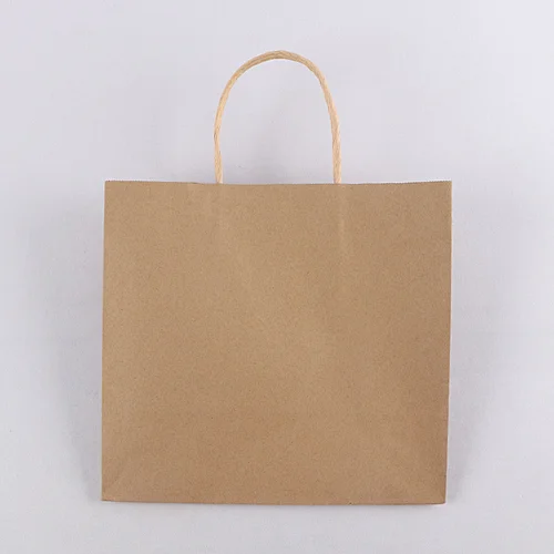 custom printed logo kraft paper brown luxury paper gift carried shopping packaging  bag