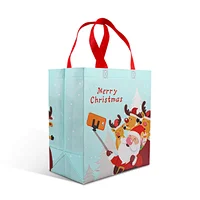2019 hot selling fashion ins white pp laminated fabric non woven carry tote shopping bag for christmas  gift