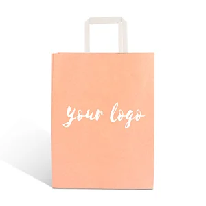 high quality khaki fine reusable kraft paper shopping art packaging gift bag for shopper