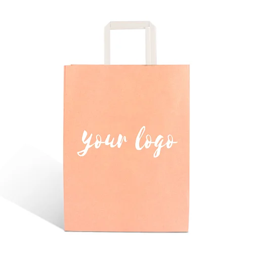 high quality khaki fine reusable kraft paper shopping art packaging gift bag for shopper