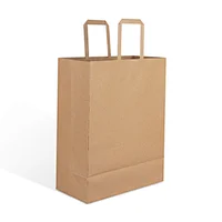 guangzhou factory wholesale brown craft kraft paper gift packaging bags with handle for shopping garment