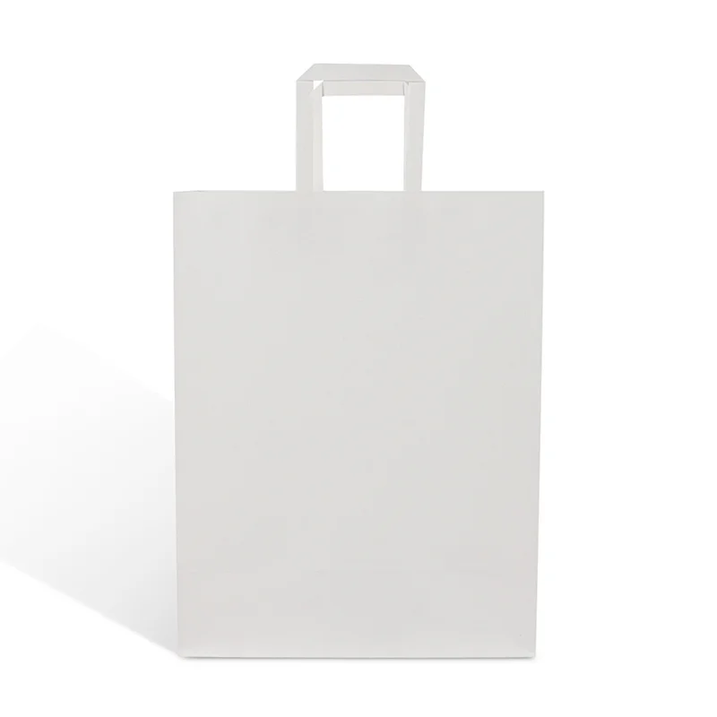 wholesale promotional brown kraft paper shopping bag flat handle kraft paper bag