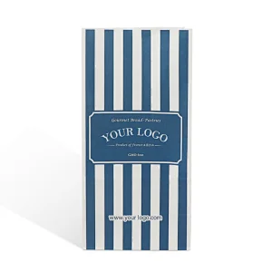 china factory made food Grade blue flat bottom kraft paper burger packaging bag with logo design