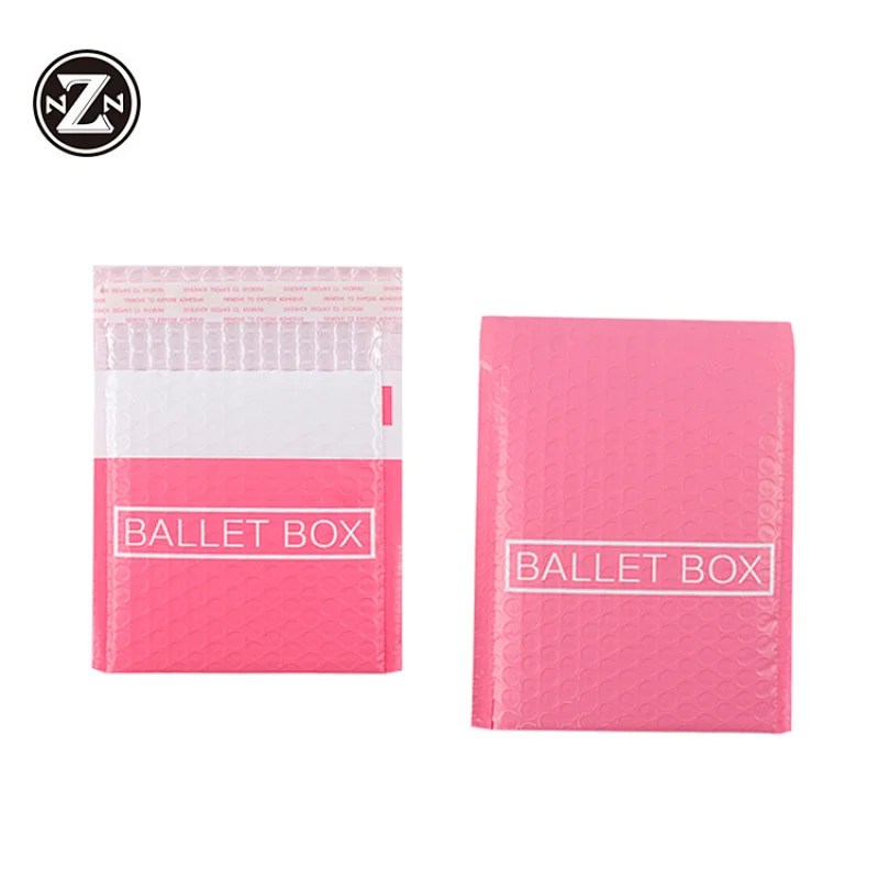 custom printed pink air bubble mailer padded shipping plastic packing bag