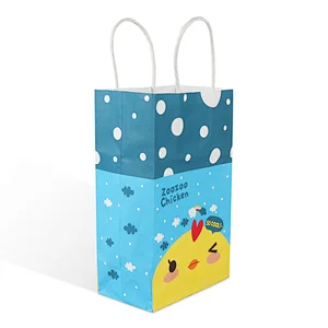 Guangzhou factory supply small white kraft paper carry packaging gift bags for grocery