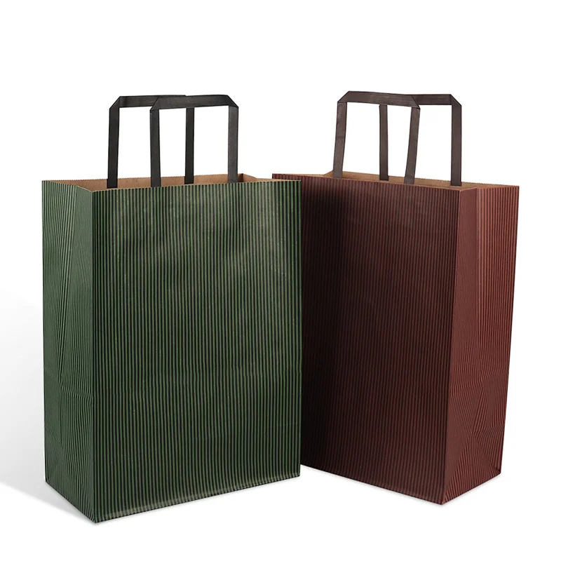 customized logo recycled brown kraft paper bag for shopping