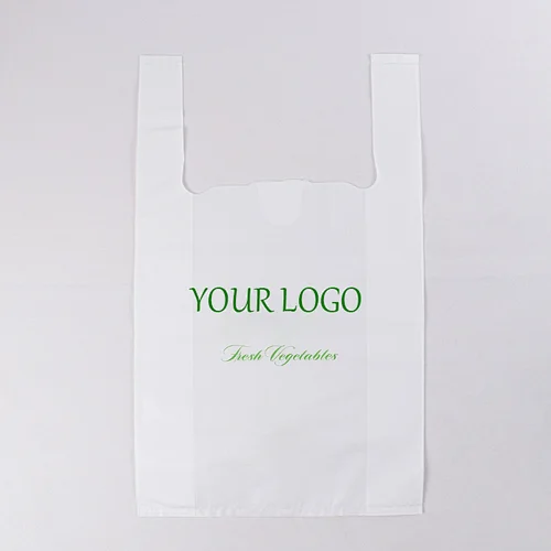 biodegradable heavy duty t shirt carried handle poly plastic packaging bag for supermarket