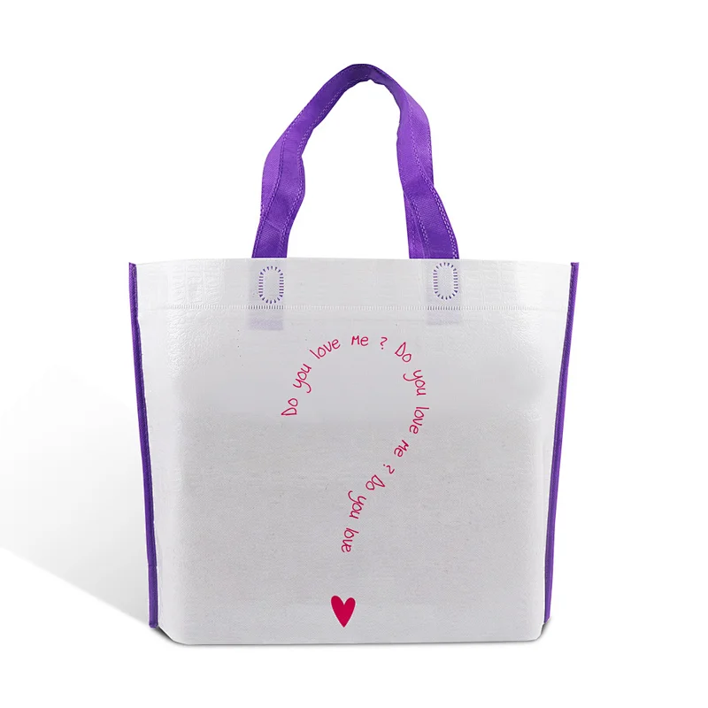 100%biodegradable white big size pp non woven fabric tote shopping packaging bag for cloth