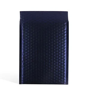 wholesale aluminium foil matt blue metallic bubble padded custom envelope bag for delivery packaging