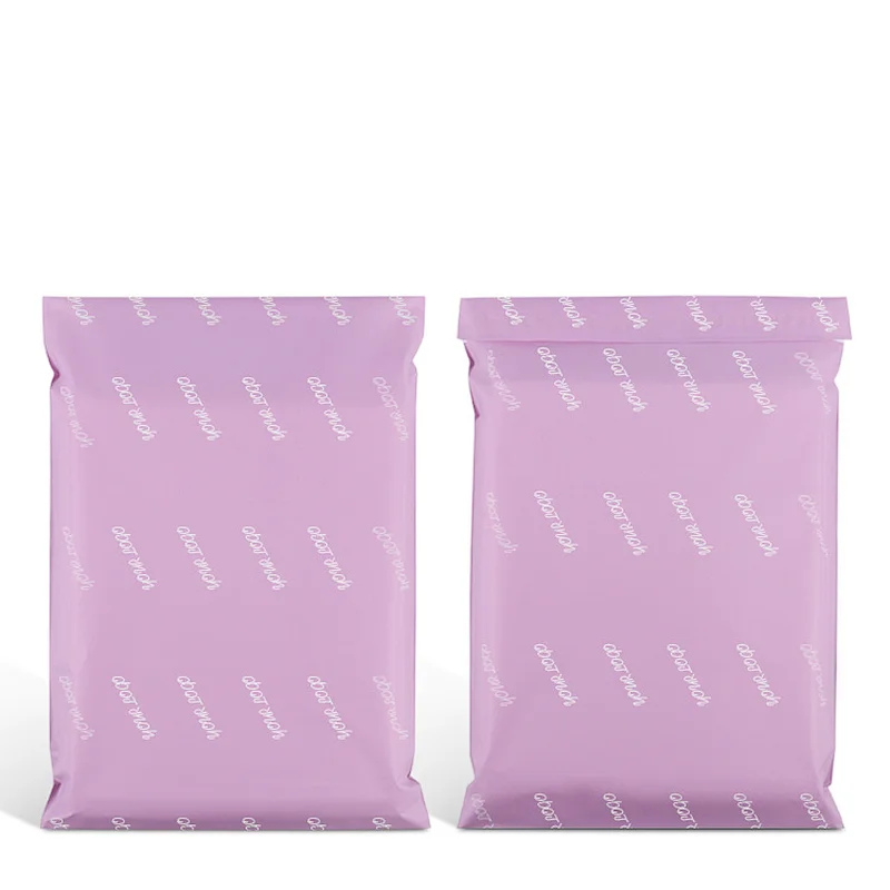 customized printed logo biodegradable purple poly mailers express plastic mail courier packaging bags for postage