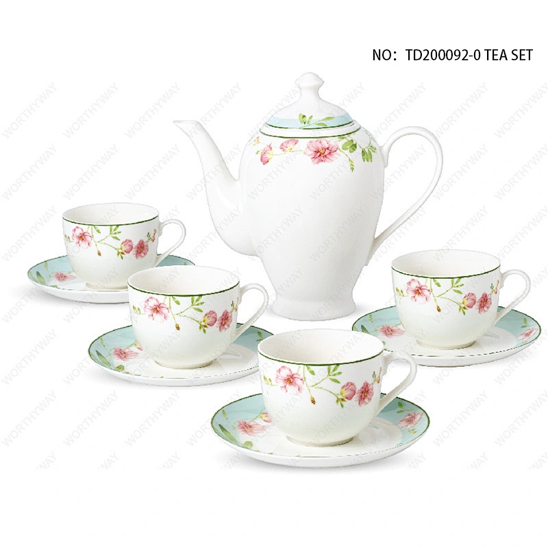Fine porcelain tea set for 4/6 persons-TD190192-0