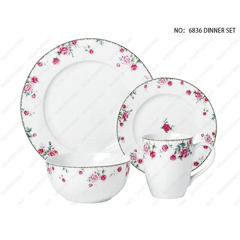 Fine porcelain dinner set for 4/6 persons-6836