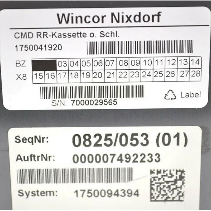 ATM parts Wincor Nixdorf ATM machine Reject Cassette 1750041920 01750041920 CDM RR-Kassette