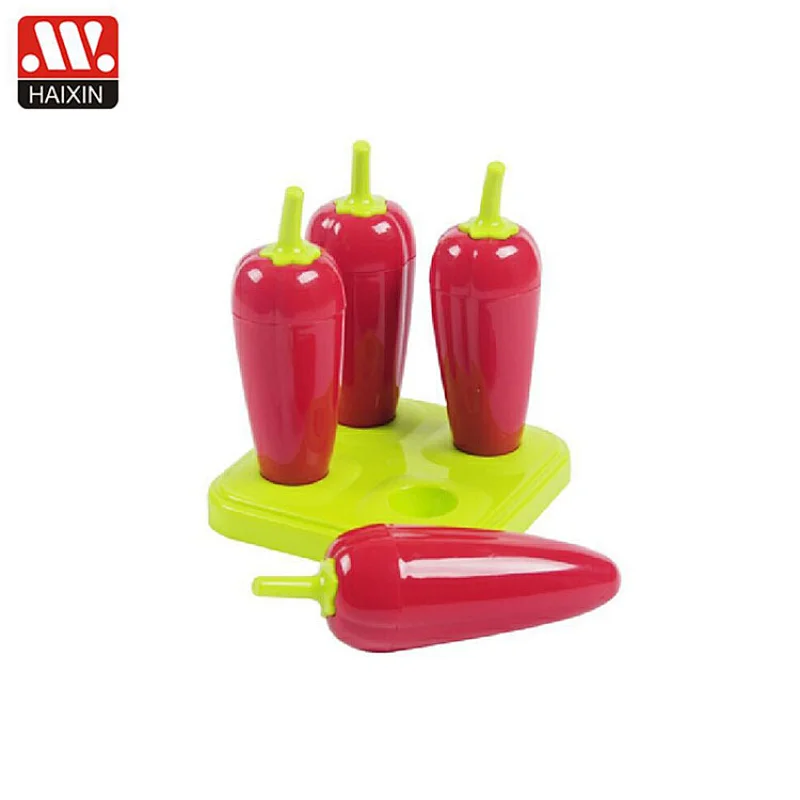 4 pcs and 6pcs  ice-lolly pepper pop plastic stick molds maker;