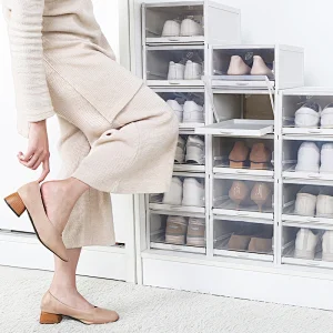 Plastic Drawer Shoes Storage Box for Household