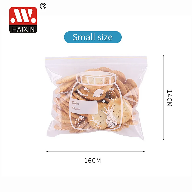 Double Sealing Strips PE Food Sealed Transparent Fresh-Keep Bag