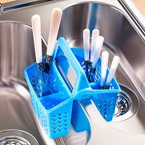 small kitchen accessories plastic   double lattice rackcutlery  holder dish rack