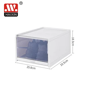 Clear Plastic Push Drawer Type Shoe Storage Box Shoes Organizer Drawer for Bedroom