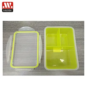 1.1L rectangle snaplock airtight food container with movable dividers