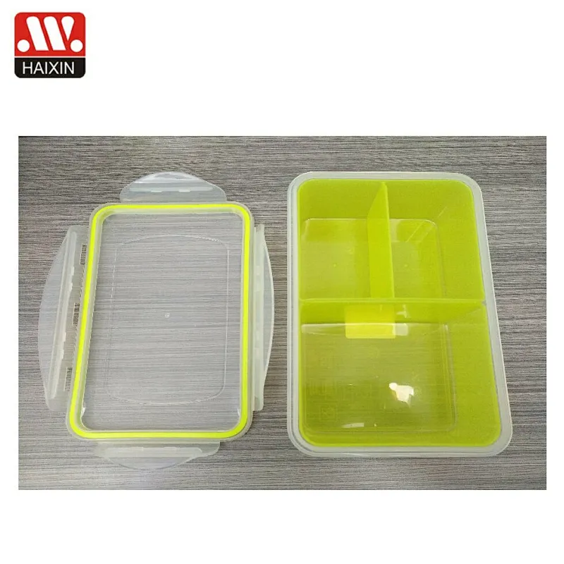 1.1L rectangle snaplock airtight food container with movable dividers