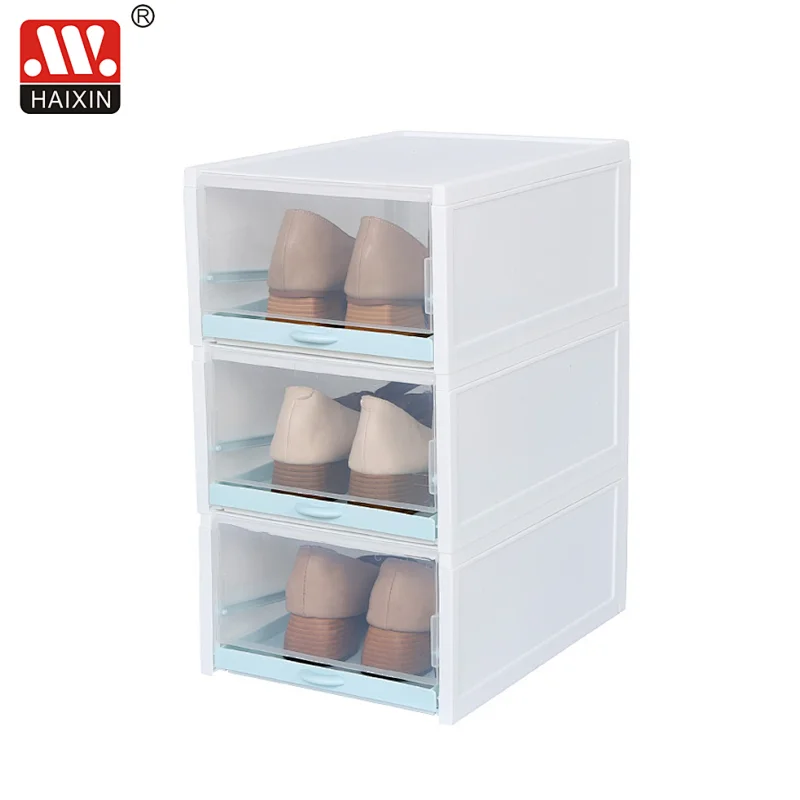 Plastic Drawer Shoes Storage Box for Household