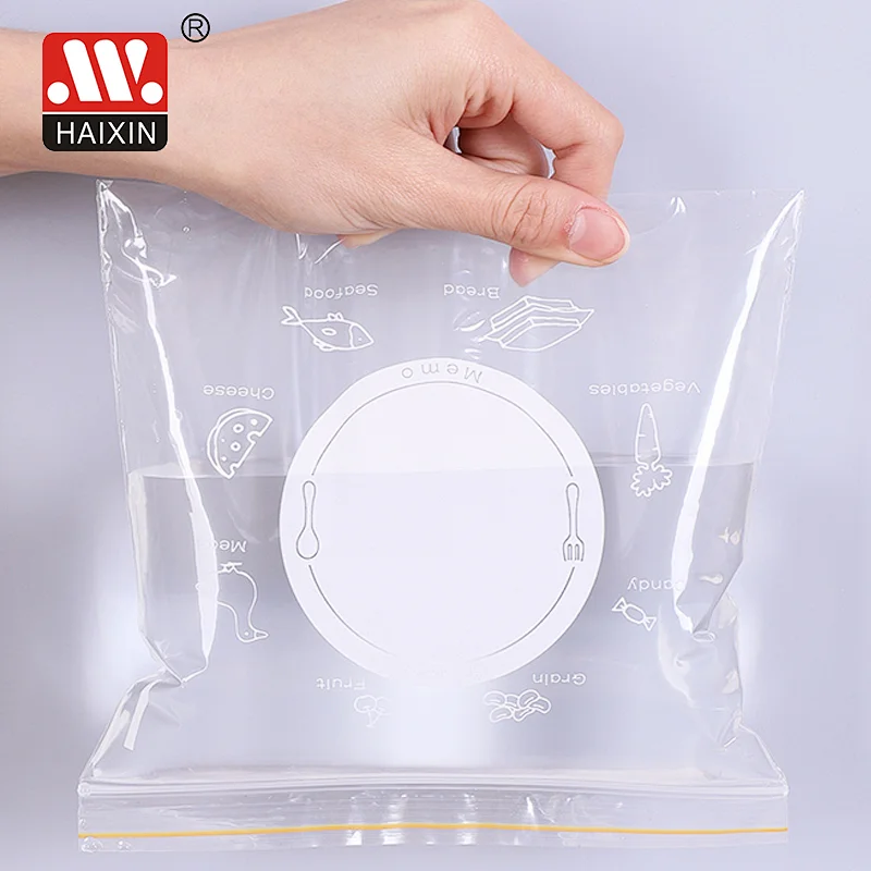 Double Sealing Strips PE Food Sealed Transparent Fresh-Keep Bag