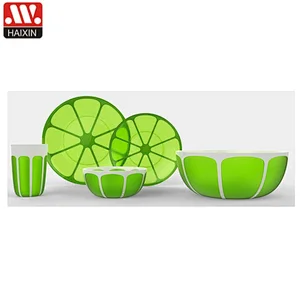 3PCS double color salad bowl Lemon bowl with lid  fruit bowls plastic salad bowl