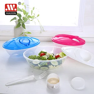 1.3L Round Food Take Out Container with Fork&Knife&Chopsticks