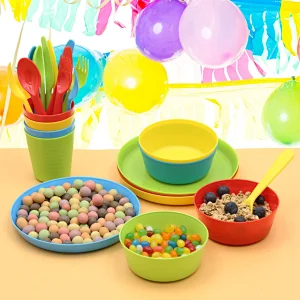 kids tableware PP round plastic food children plate
