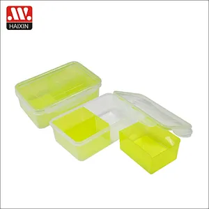 1.1L rectangle snaplock airtight food container with movable dividers