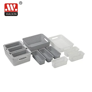 8 pcs plastic basket storage organizer with handle BPA free
