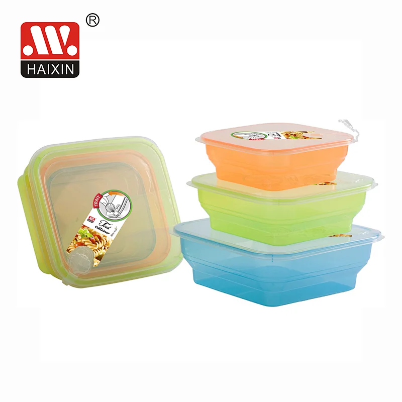 3Pcs Microwaveable Square Plastic Food Storage Containers with Air Hole