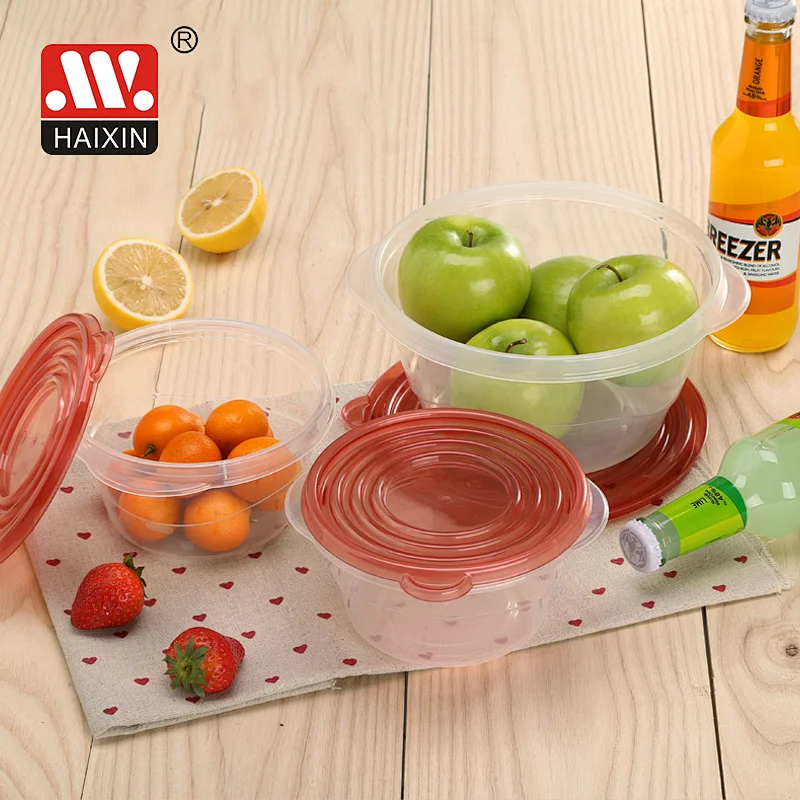 1/2/4pcs Round Plastic Food Container Set Transparent Food storage Box 760ml