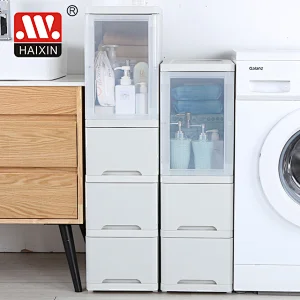 Household Plastic Storage Cabinet with Drawers and Container