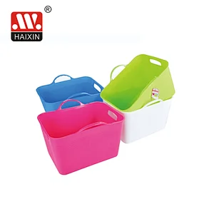 Plastic flexible rectangular handy PE bucket 27L for storage