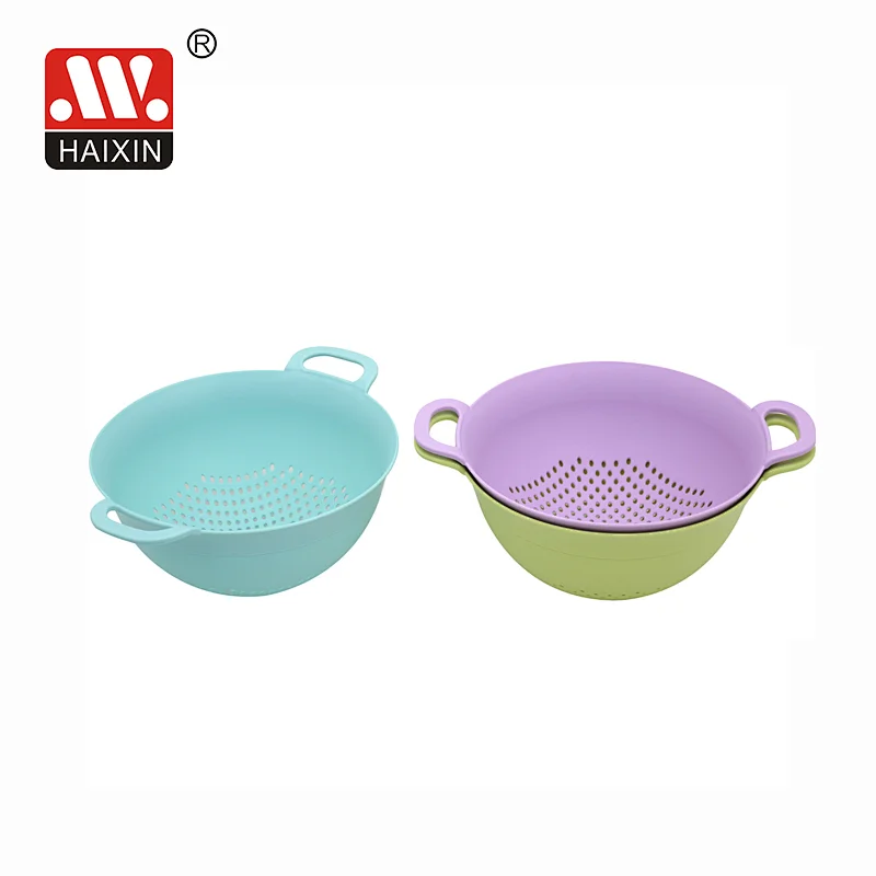 Round colander with two handles