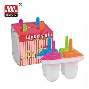 4-Piece Plastic Handle Easy-Release Ice Lolly Maker Hold