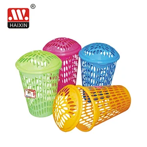 Plastic Laundry Basket With Cover Full Set Colorful Large Size Laundry Basket 55L