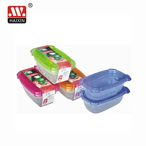 750ml Rectangular Plastic Disposable Food Salad Containers Set with Air Vented Lid 2Pcs