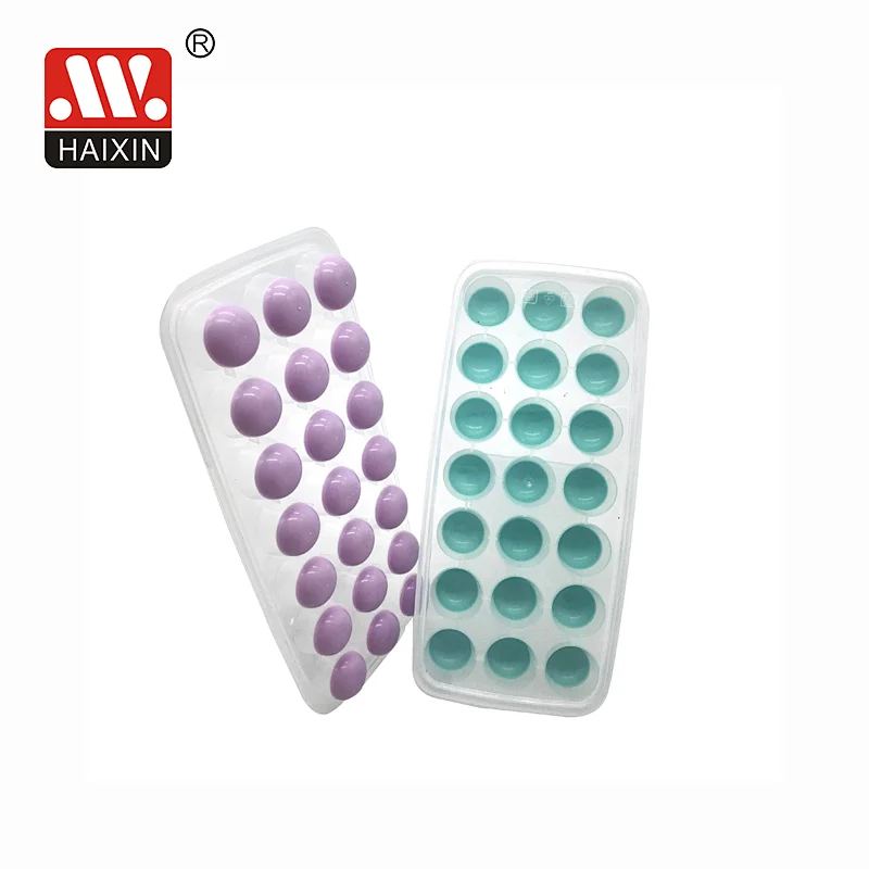 Ice Mold With Lid In Circular Shape Silicon Ice Cube Maker  With Cover Juice Cube