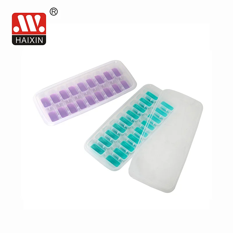 Flexible Silicone Ice Cube Tray Easy Release Ice Trays With Lid Make 18 Ice Cube Mold